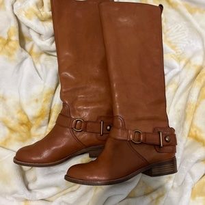 Genuine leather coach riding boots
